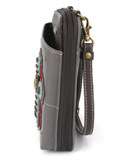 Chevron Cross Wallet Crossbody - Gray