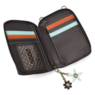 Sea Turtle Wallet Crossbody - Black