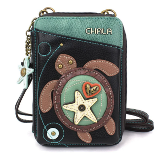 Sea Turtle Wallet Crossbody - Black