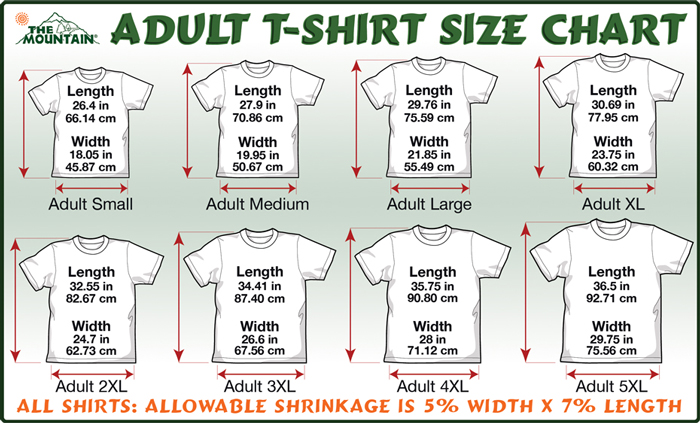 T Shirt Sizing