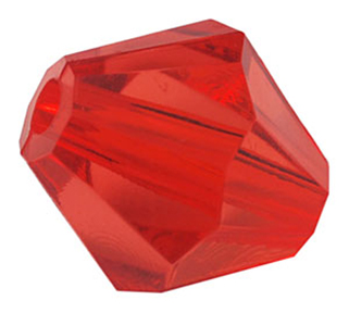 Faceted Bicone (Red)