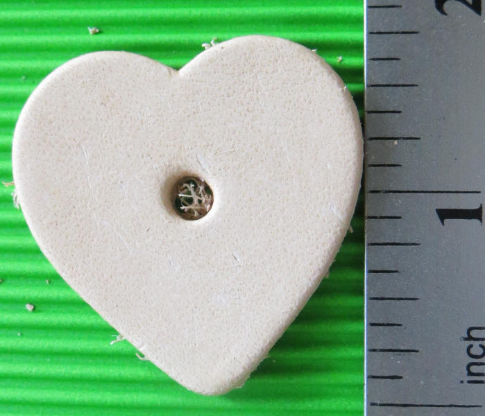Leather 1.75" Heart with 3/16 Hole