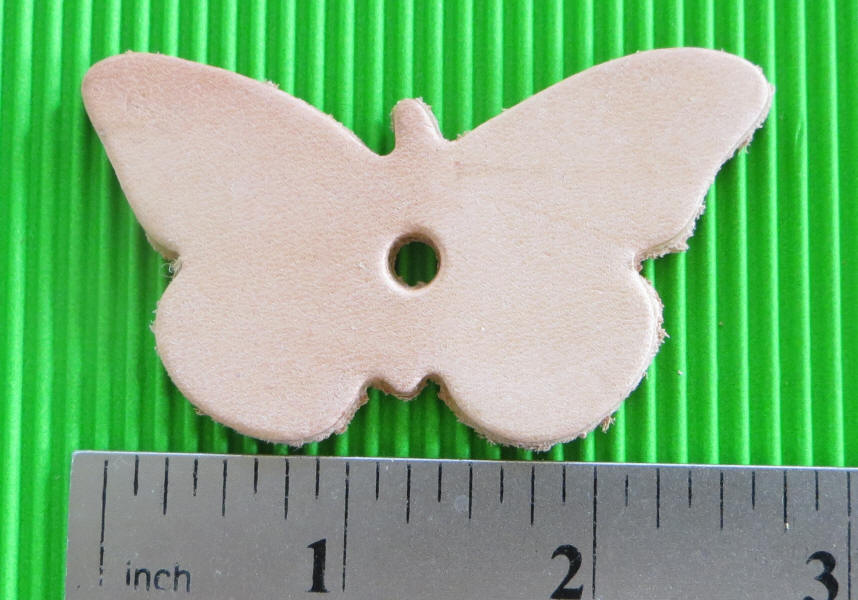 Leather Butterfly 1" x 1.75" with 3/16" hole