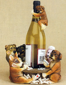 Poker Dogs Wine Bottle Holder 