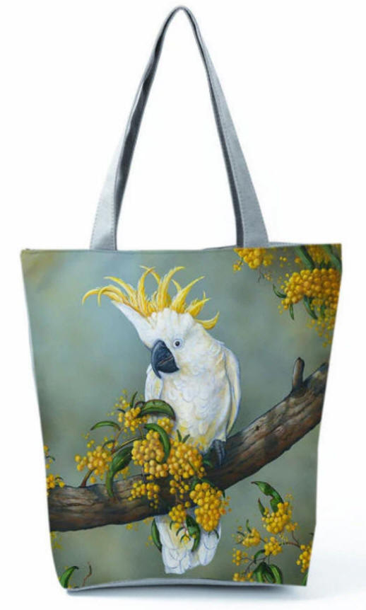 Sulfur Crested Cockatoo Zippered Tote Bag