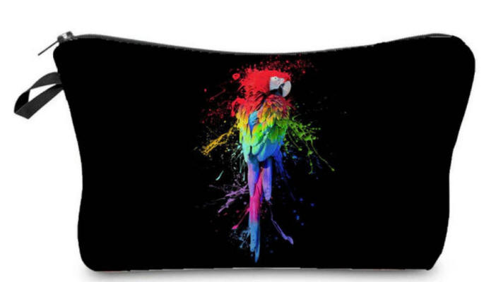 Artsy Macaw Zippered Cosmetic Bag
