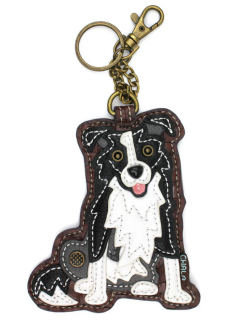 Border Collie Key Fob Coin Purse by Chala