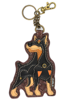 Doberman Key Fob Coin Purse by Chala