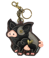 Pig Black Key Fob Coin Purse by Chala