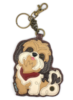 Shih Tzu Brown Key Fob Coin Purse by Chala