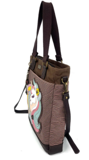 Unicorn Work Tote - Pink Stripe