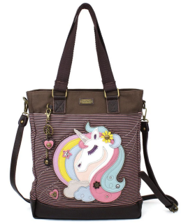 Unicorn Work Tote - Pink Stripe