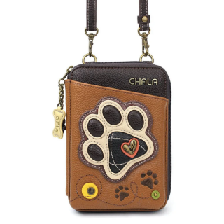 Paw Print Wallet Crossbody - Brown