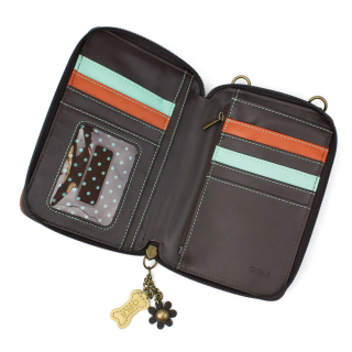 Paw Print Wallet Crossbody - Brown